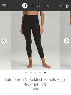 BNWT-Lululemon High-Rise 25" Mesh Panel Crop Tights -Black (2)